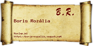 Boris Rozália névjegykártya
